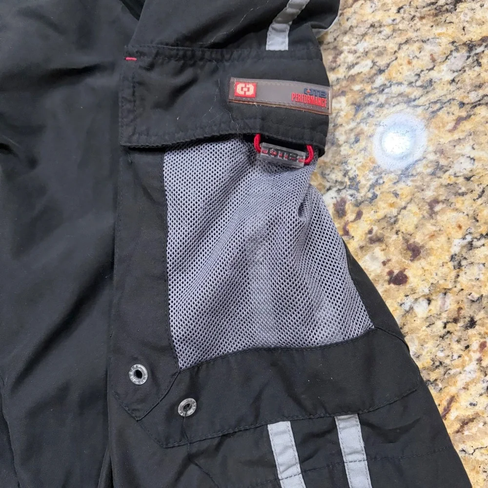 Vintage One Tough Brand Mens XL‎ Cargo Board Shorts Black Swim Trunks 1991
